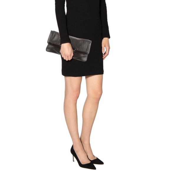 💕HP💕Stella McCartney black faux leather and gold clutch - Picture 2 of 16